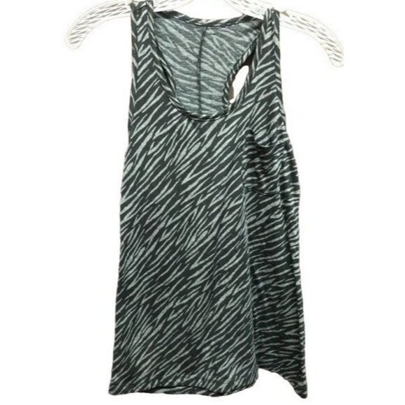 animal print tank top shirt black gray sheer athletic no size tag small READ - Picture 1 of 4